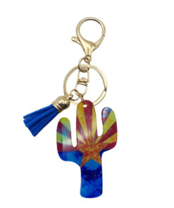 Arizona Flag – Acrylic Cactus Bag Charm/ Key Chain