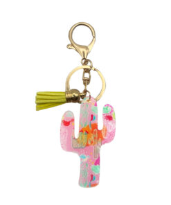 Early Desert Spring w “ARIZONA” – Acrylic Cactus Bag Charm/ Key Chain